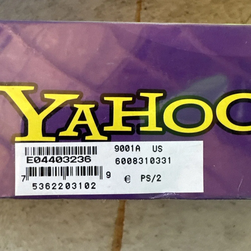 Vtg SEALED Yahoo! Easy Access Internet Keyboard 1999 for PC PS2 Rare Purple